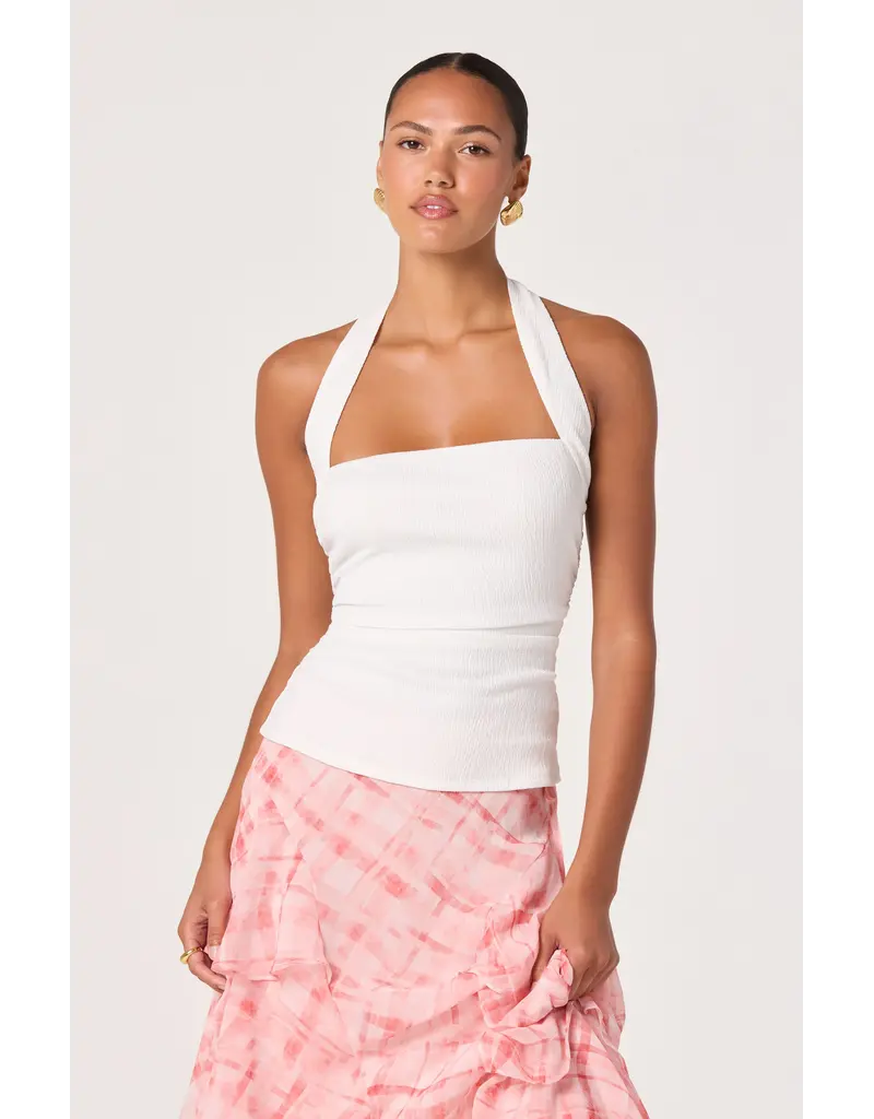 ASTR Tate Knit Ruched Halter Top