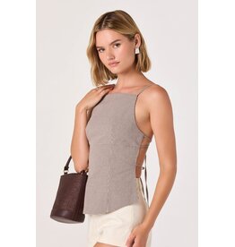 ASTR Nora Gingham Open-Back Top