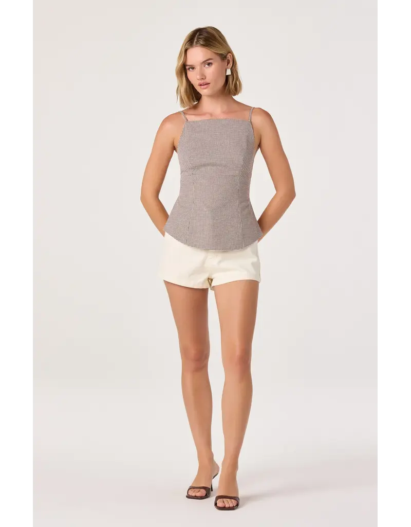 ASTR Nora Gingham Open-Back Top