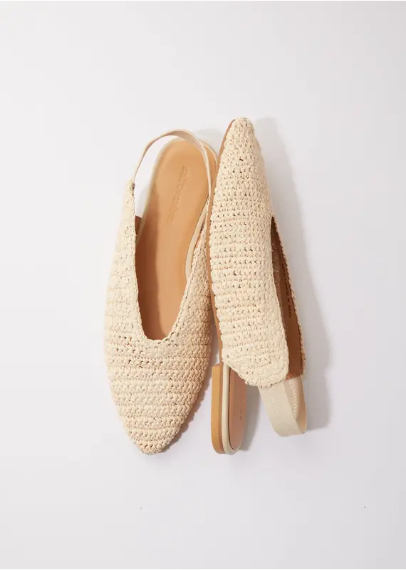 Salt + Umber Morocco Raffia Slingback Flat