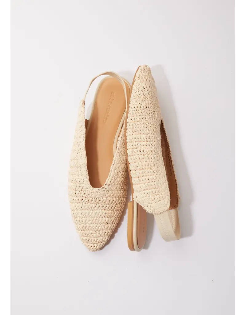 Salt + Umber Morocco Raffia Slingback Flat