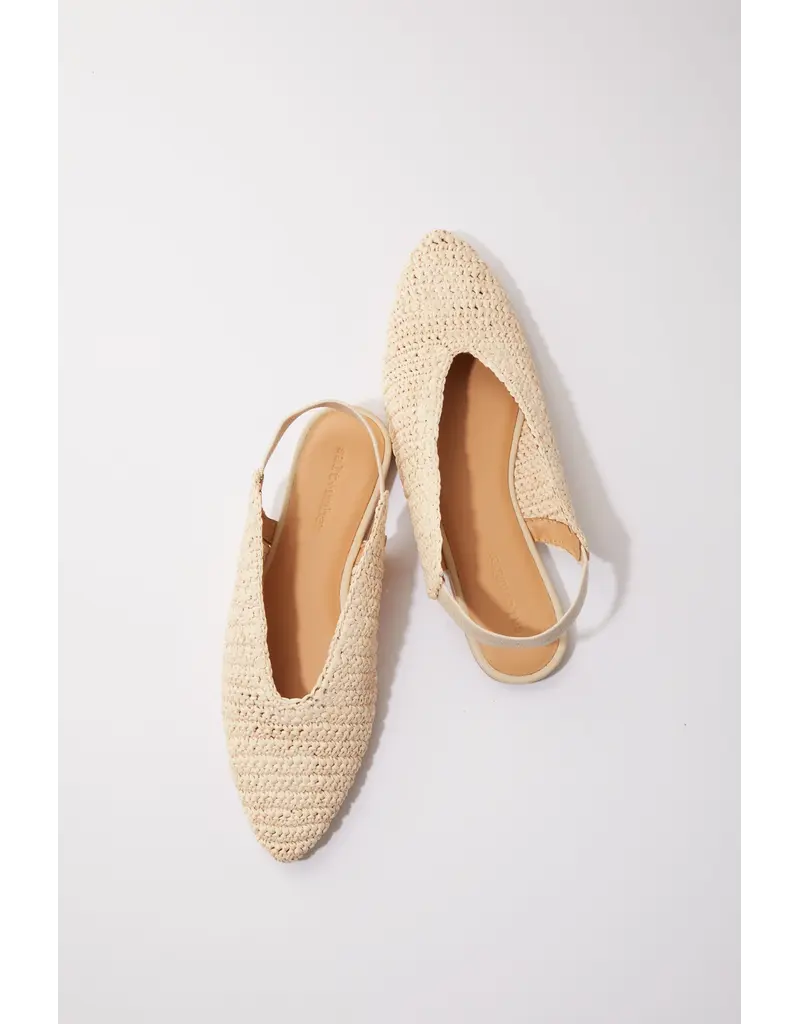 Salt + Umber Morocco Raffia Slingback Flat