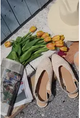 Salt + Umber Morocco Raffia Slingback Flat