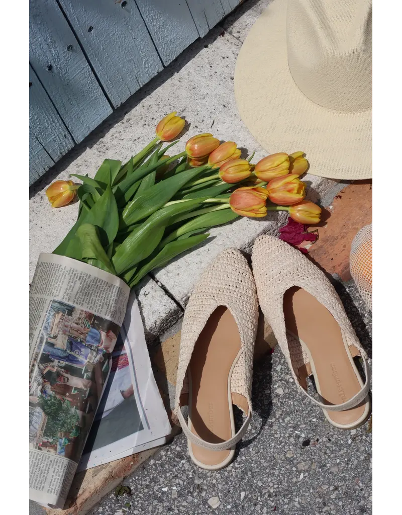 Salt + Umber Morocco Raffia Slingback Flat