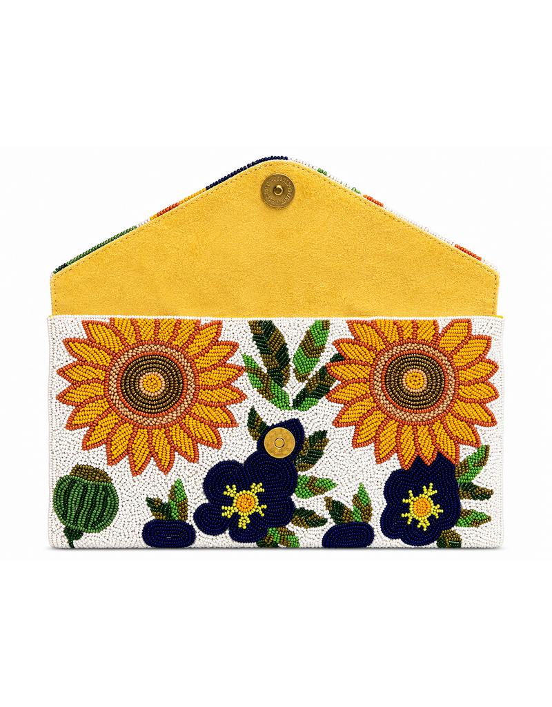 Naples Lux Sunflower Muse Beaded Clutch