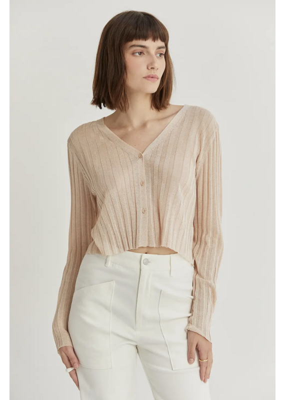 Elle Sheer Ribbed Cardigan