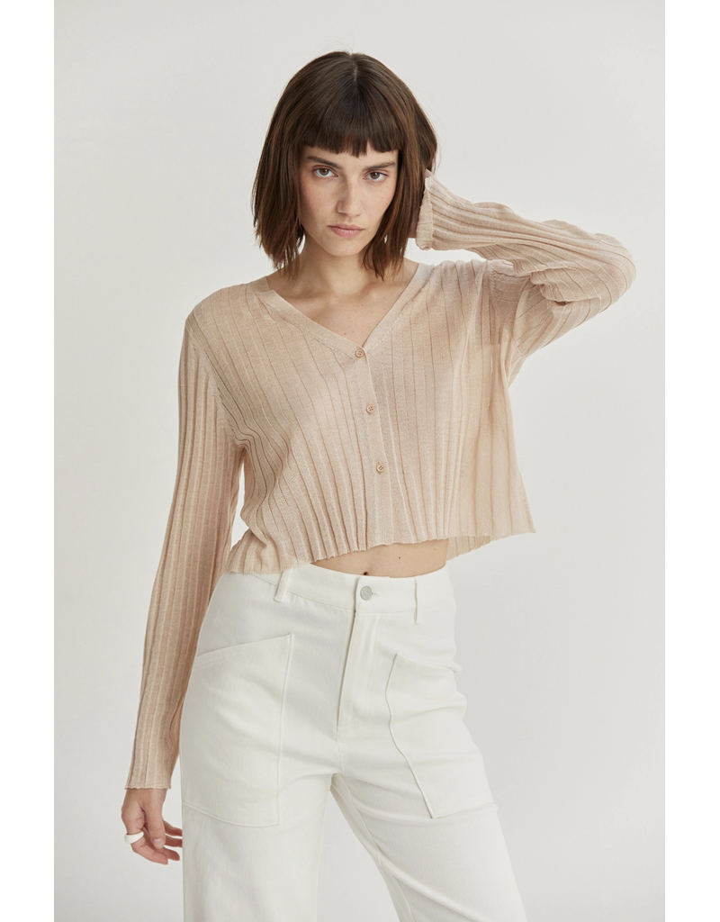 Elle Sheer Ribbed Cardigan