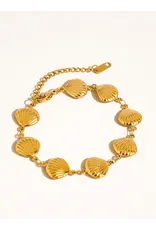 Flanerie Citrina 18K Gold Non-Tarnish Seashell Bracelet