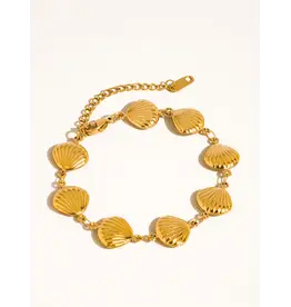 Flanerie Citrina 18K Gold Non-Tarnish Seashell Bracelet