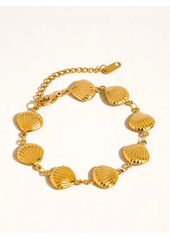 Flanerie Citrina 18K Gold Non-Tarnish Seashell Bracelet