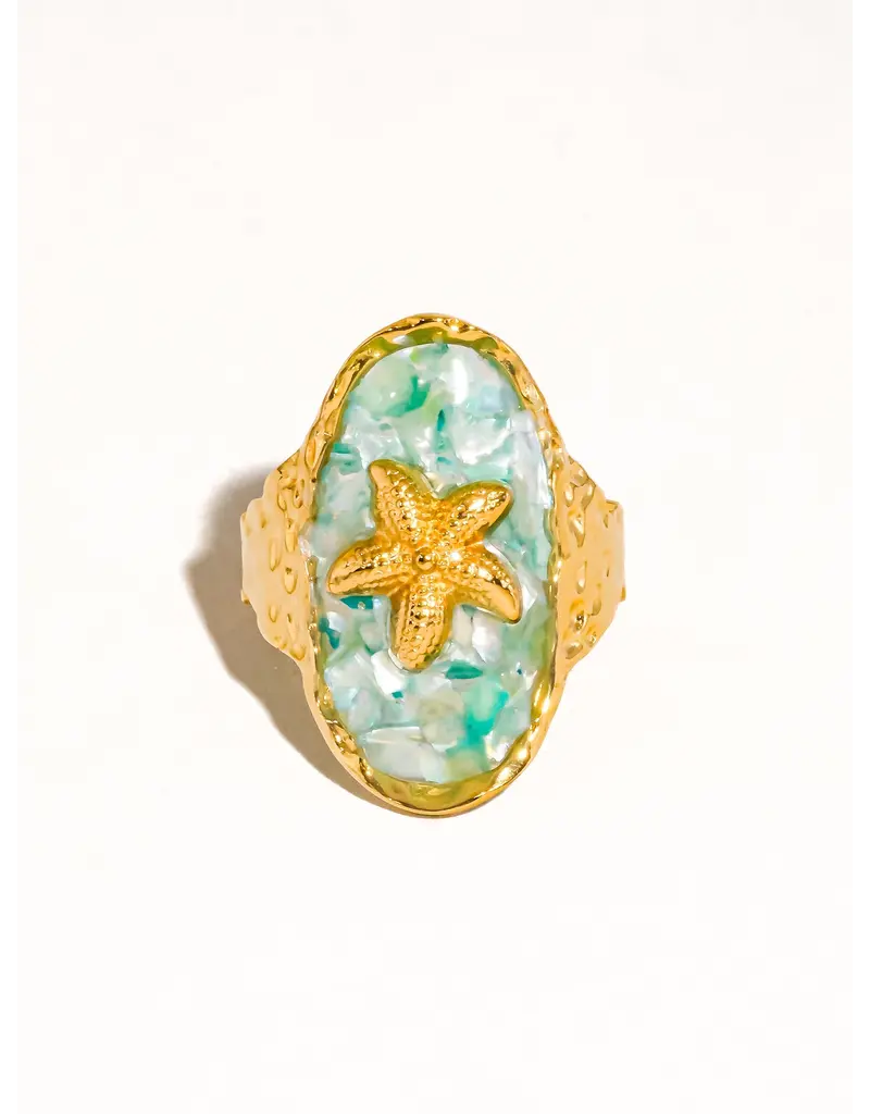 Flanerie Keshet 18K Gold Non-Tarnish Starfish Ring