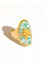 Flanerie Keshet 18K Gold Non-Tarnish Starfish Ring