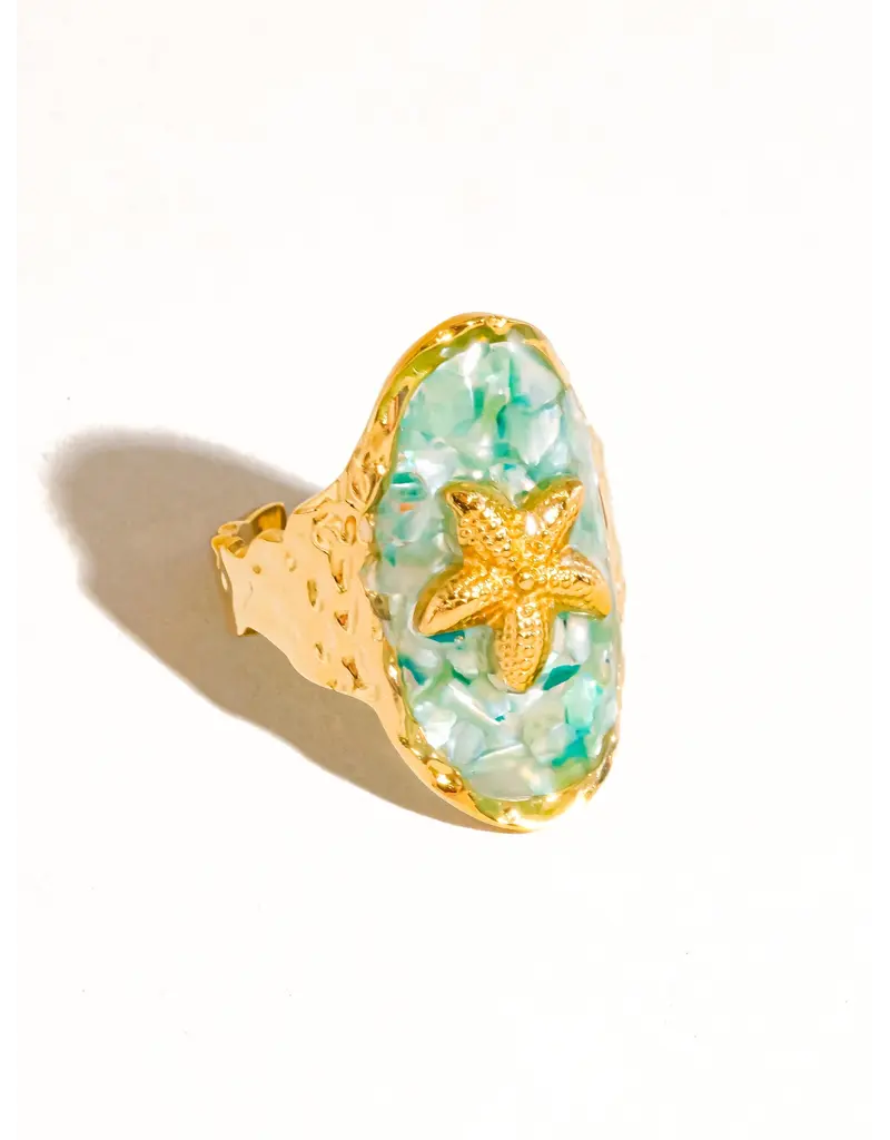 Flanerie Keshet 18K Gold Non-Tarnish Starfish Ring