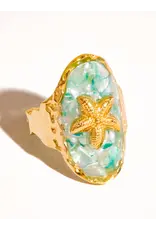 Flanerie Keshet 18K Gold Non-Tarnish Starfish Ring