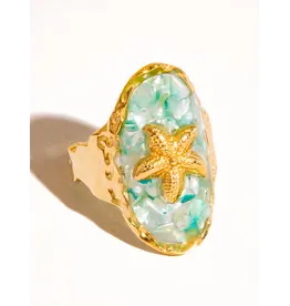 Flanerie Keshet 18K Gold Non-Tarnish Starfish Ring
