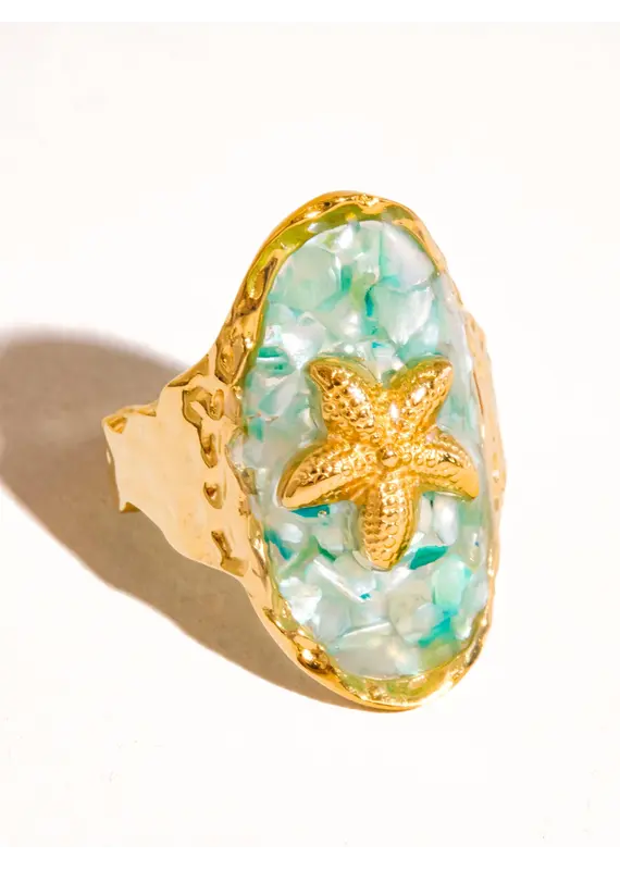 Flanerie Keshet 18K Gold Non-Tarnish Starfish Ring