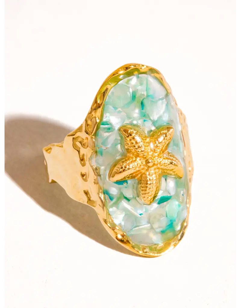 Flanerie Keshet 18K Gold Non-Tarnish Starfish Ring