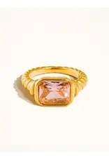 Flanerie Laverne 18K Gold Non-Tarnish Cz Cocktail Ring