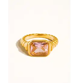 Flanerie Laverne 18K Gold Non-Tarnish Cz Cocktail Ring