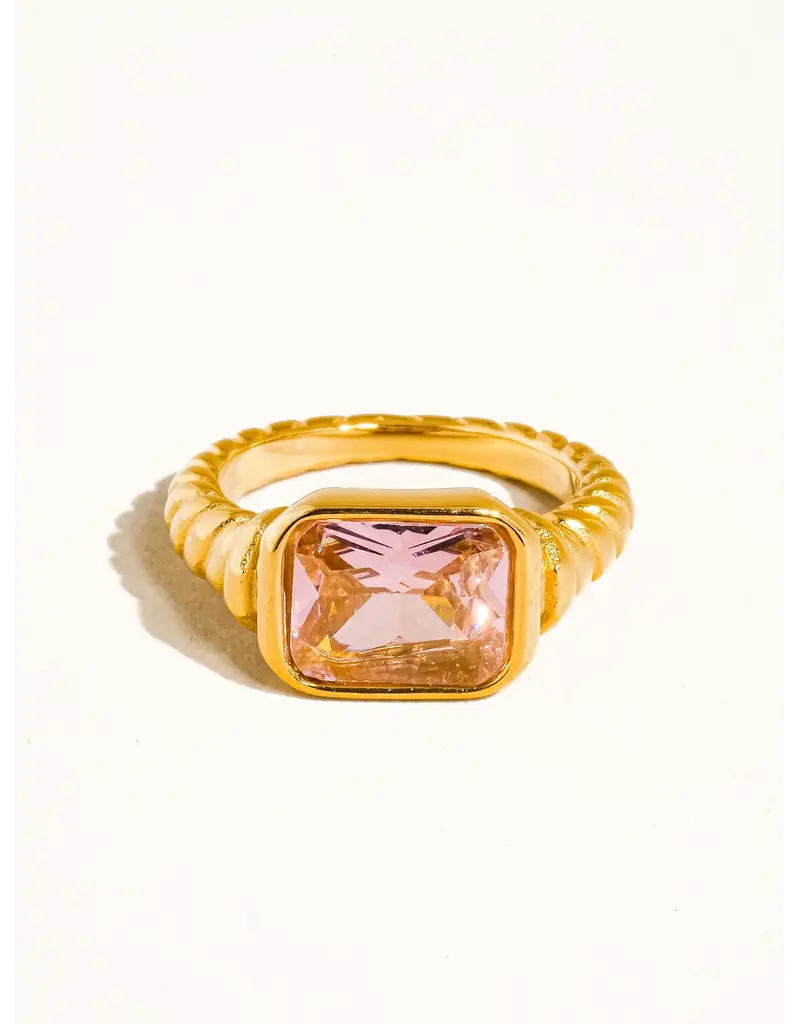 Flanerie Laverne 18K Gold Non-Tarnish Cz Cocktail Ring