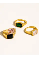 Flanerie Laverne 18K Gold Non-Tarnish Cz Cocktail Ring