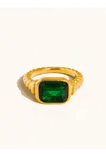 Flanerie Laverne 18K Gold Non-Tarnish Cz Cocktail Ring