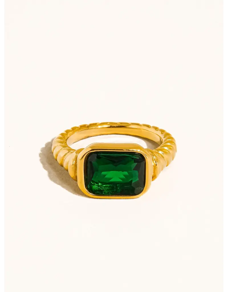 Flanerie Laverne 18K Gold Non-Tarnish Cz Cocktail Ring