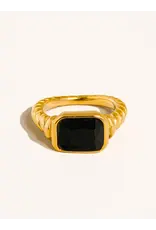 Flanerie Laverne 18K Gold Non-Tarnish Cz Cocktail Ring