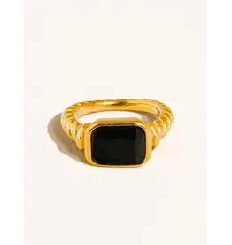 Flanerie Laverne 18K Gold Non-Tarnish Cz Cocktail Ring