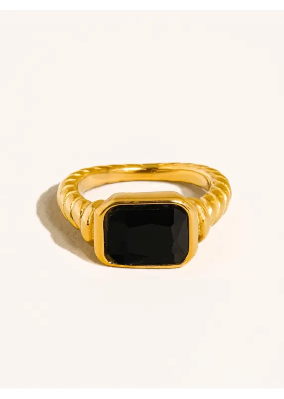 Flanerie Laverne 18K Gold Non-Tarnish Cz Cocktail Ring