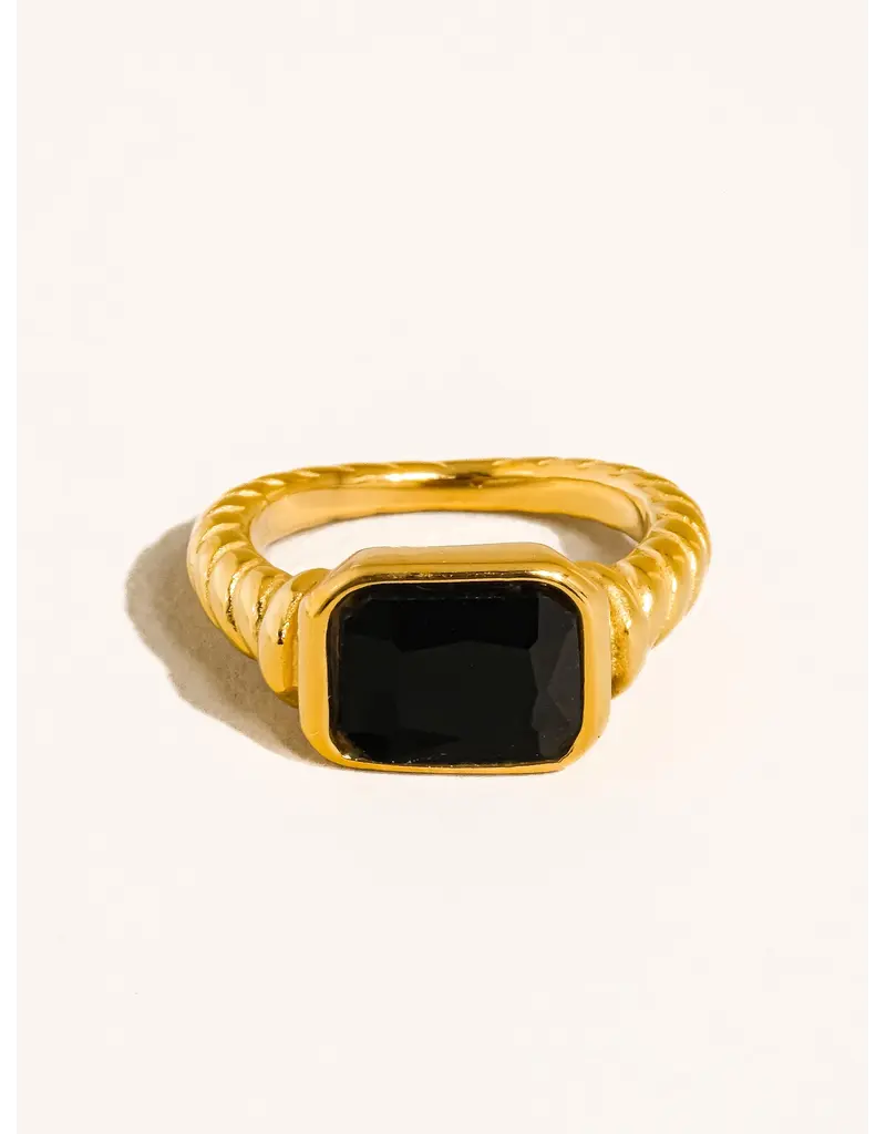 Flanerie Laverne 18K Gold Non-Tarnish Cz Cocktail Ring