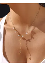 Flanerie Yonder 18K Gold Non-Tarnish Cz Y Drop Necklace
