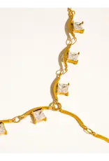 Flanerie Yonder 18K Gold Non-Tarnish Cz Y Drop Necklace