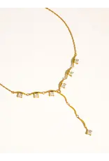 Flanerie Yonder 18K Gold Non-Tarnish Cz Y Drop Necklace