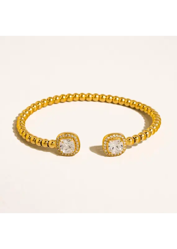 Flanerie Sofus 18K Gold Non-Tarnish Cz Bangle