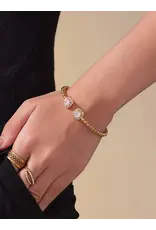 Flanerie Sofus 18K Gold Non-Tarnish Cz Bangle