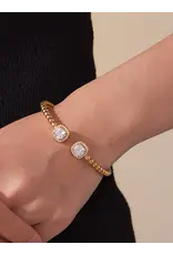 Flanerie Sofus 18K Gold Non-Tarnish Cz Bangle