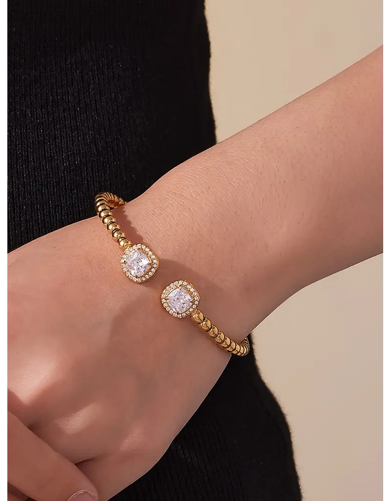 Flanerie Sofus 18K Gold Non-Tarnish Cz Bangle