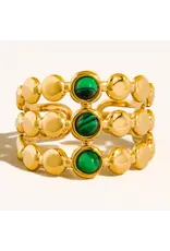 Flanerie Quest 18K Gold Non-Tarnish Stone Beaded Ring