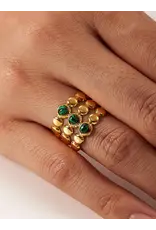 Flanerie Quest 18K Gold Non-Tarnish Stone Beaded Ring