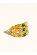 Flanerie Quest 18K Gold Non-Tarnish Stone Beaded Ring