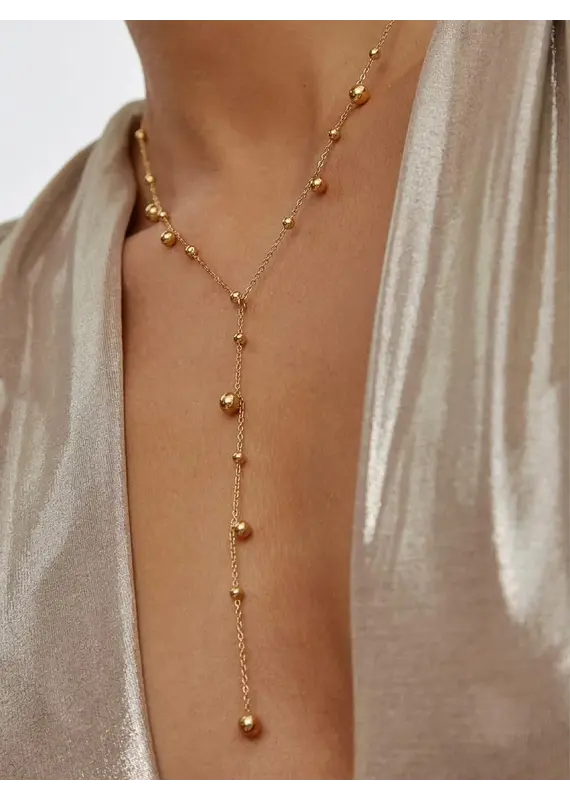 Flanerie Brisse 18K Gold Non-Tarnish Y Necklace