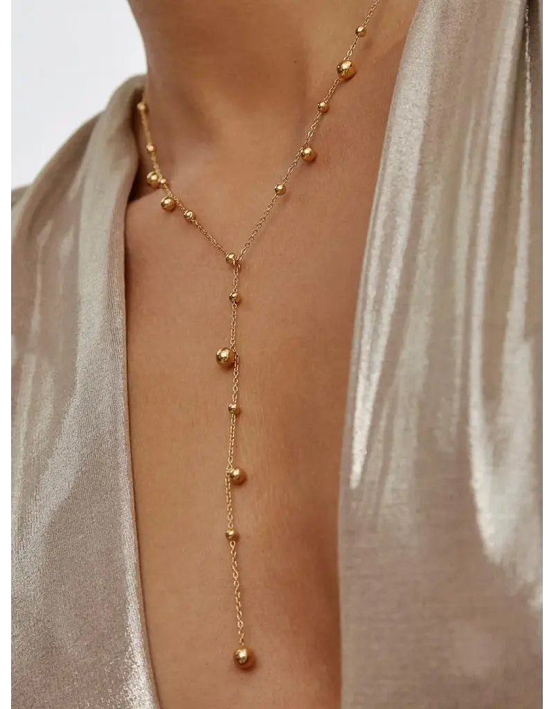 Flanerie Brisse 18K Gold Non-Tarnish Y Necklace