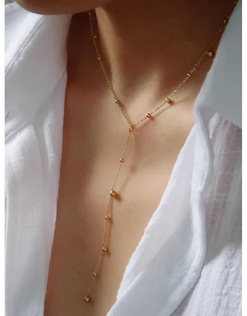 Flanerie Brisse 18K Gold Non-Tarnish Y Necklace
