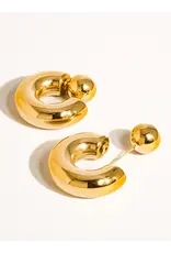 Flanerie Fernanda 16K Gold Non-Tarnish Ball C Hoop Earring