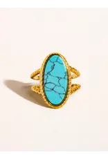 Flanerie Ashwin 18K Gold Non-Tarnish Natural Stone Ring