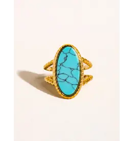 Flanerie Ashwin 18K Gold Non-Tarnish Natural Stone Ring