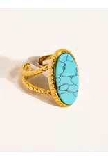 Flanerie Ashwin 18K Gold Non-Tarnish Natural Stone Ring