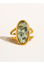 Flanerie Ashwin 18K Gold Non-Tarnish Natural Stone Ring