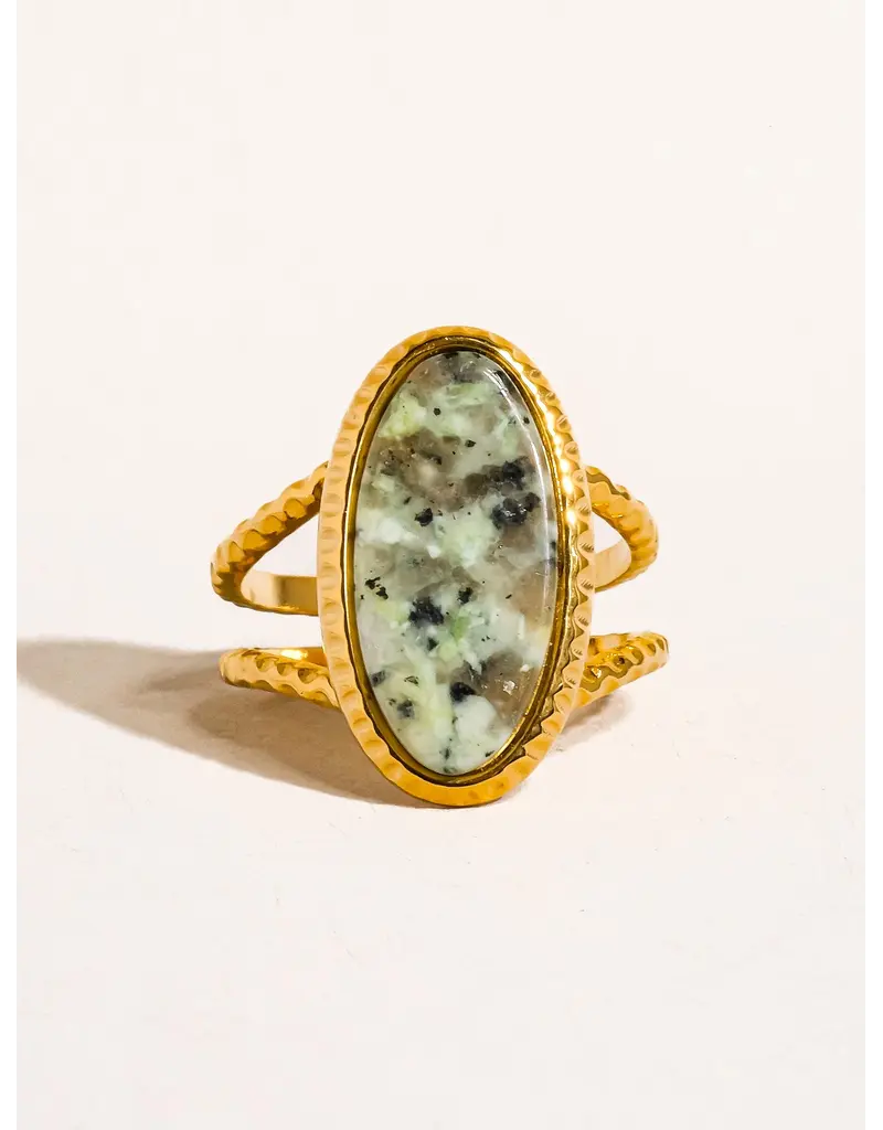 Flanerie Ashwin 18K Gold Non-Tarnish Natural Stone Ring